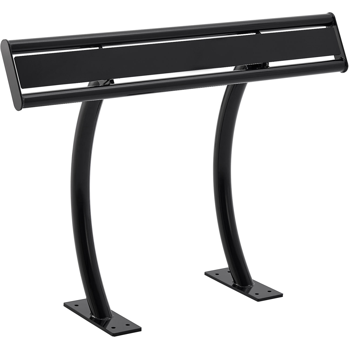 Global Industrial 348204BK 4 ft. Leaning Rail - In-Ground & Surface Mount - Black