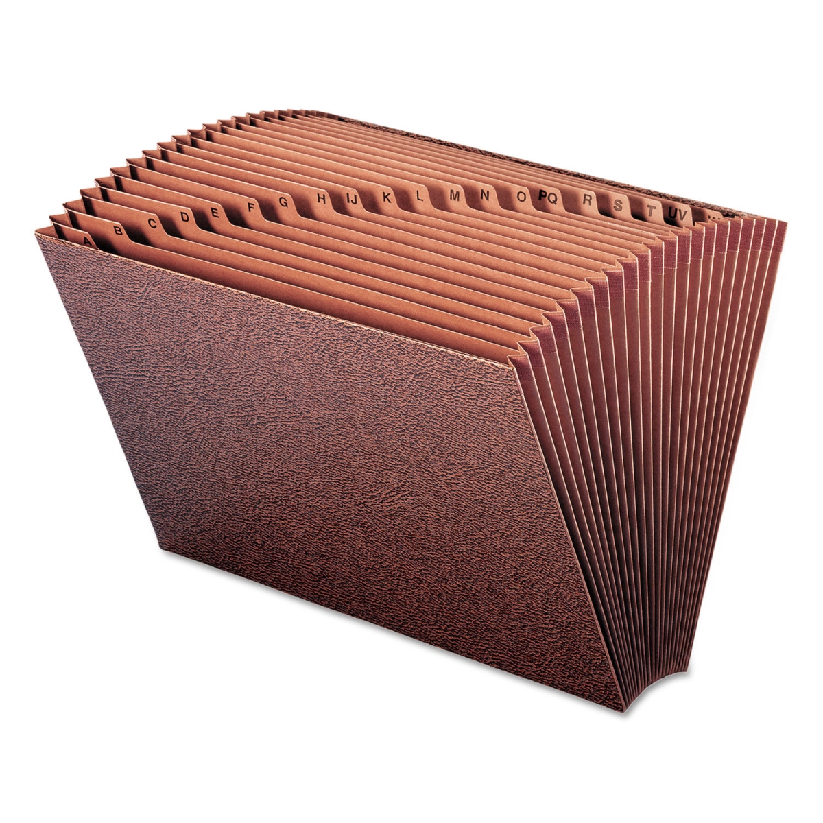 Smead Manufacturing B1193469 Leather-Like A-Z Open Accordion Expanding File with 21 Pockets for Legal-Sized Documents - Brown