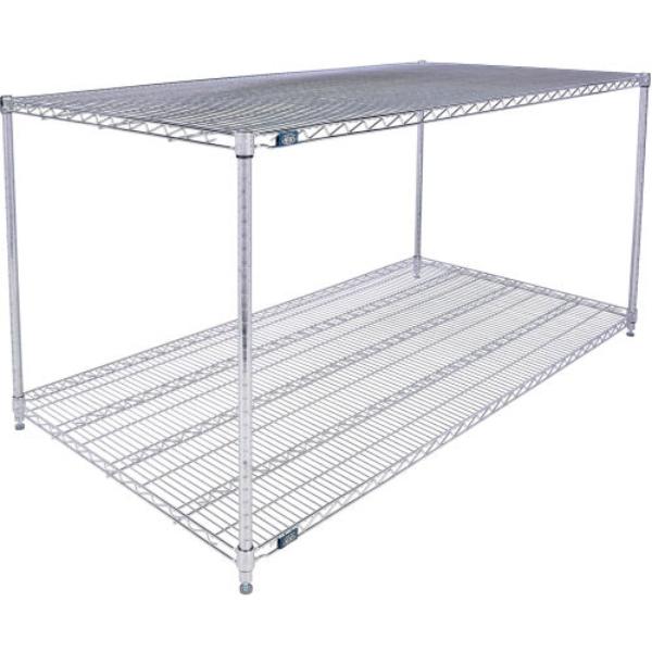 Global Industrial 30723C2 Nexel 2 Shelf Chrome Wire Shelving Unit Starter, Chrome - 72 x 30 x 34 in.