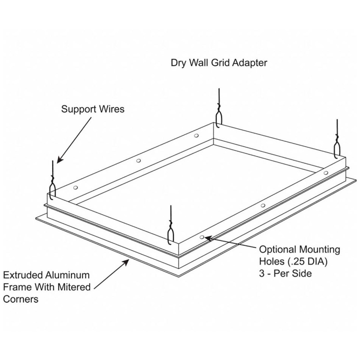 Picture of Acuity Brands Lighting Lithonia 501830 DGA22 Drywall Grid Adapter for 2x2 Recessed Fixture
