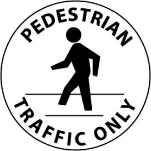 1291513 Walk on Floor Sign - Pedestrian Traffic Only - Black