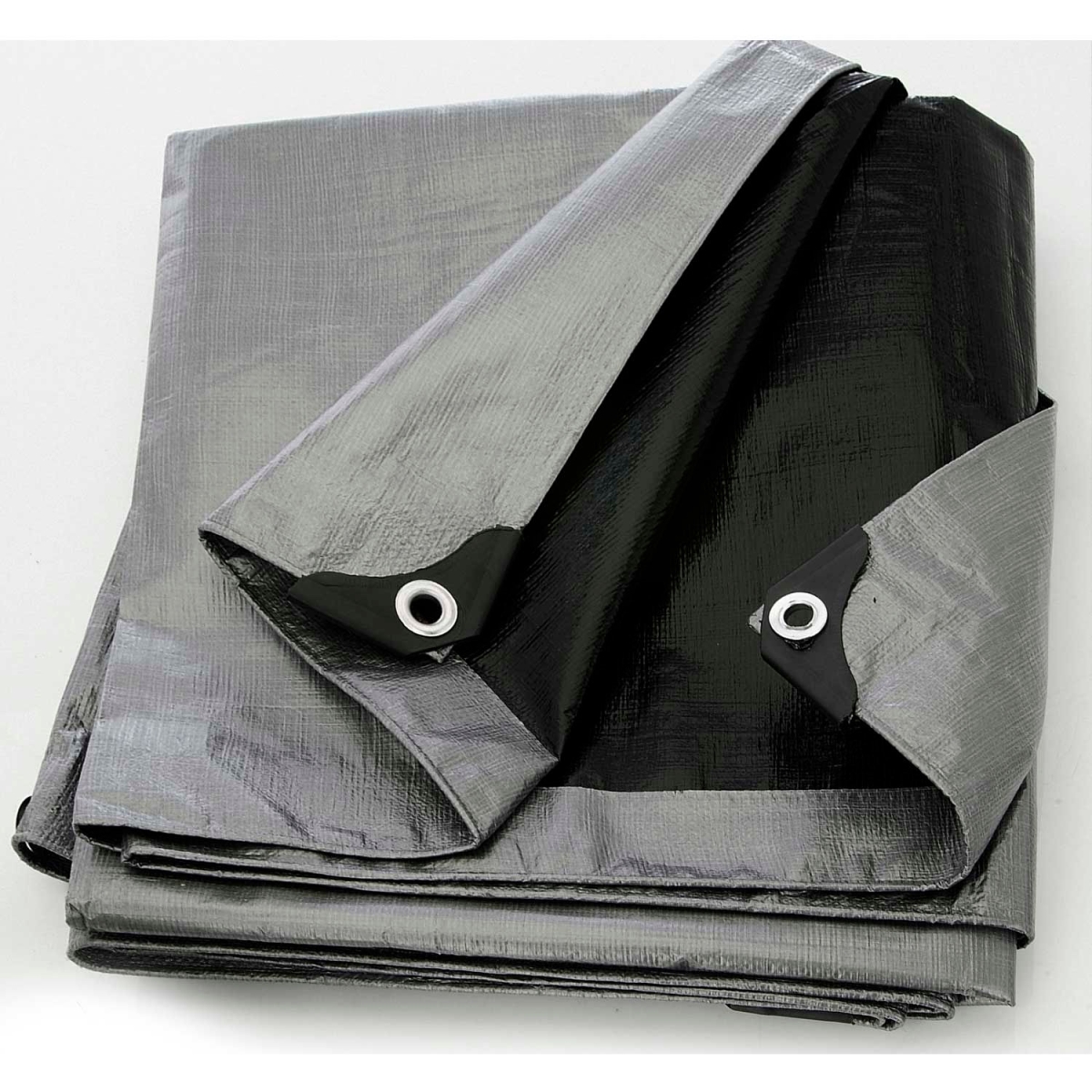 B1501675 ST-1216 Boen Heavy Duty Tarp 14x14 Weave - 12 x 16 ft. - Silver & Black - Pack of 2