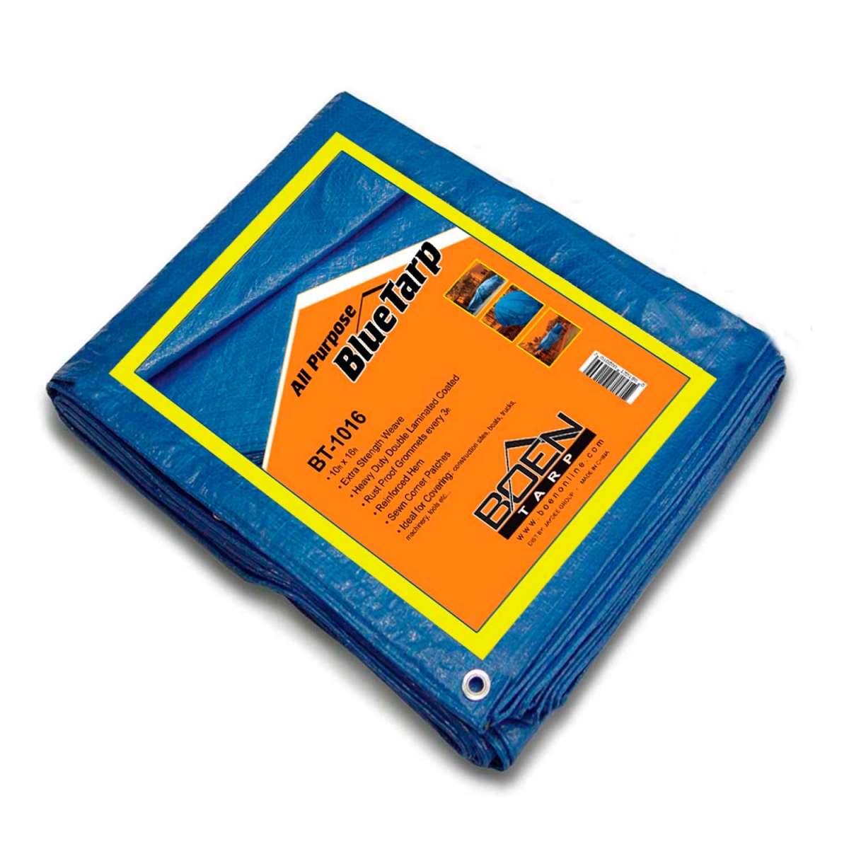 B1501701 BT-1016 Boen All Purpose Tarp - 10 x 16 ft. - Blue - Pack of 3
