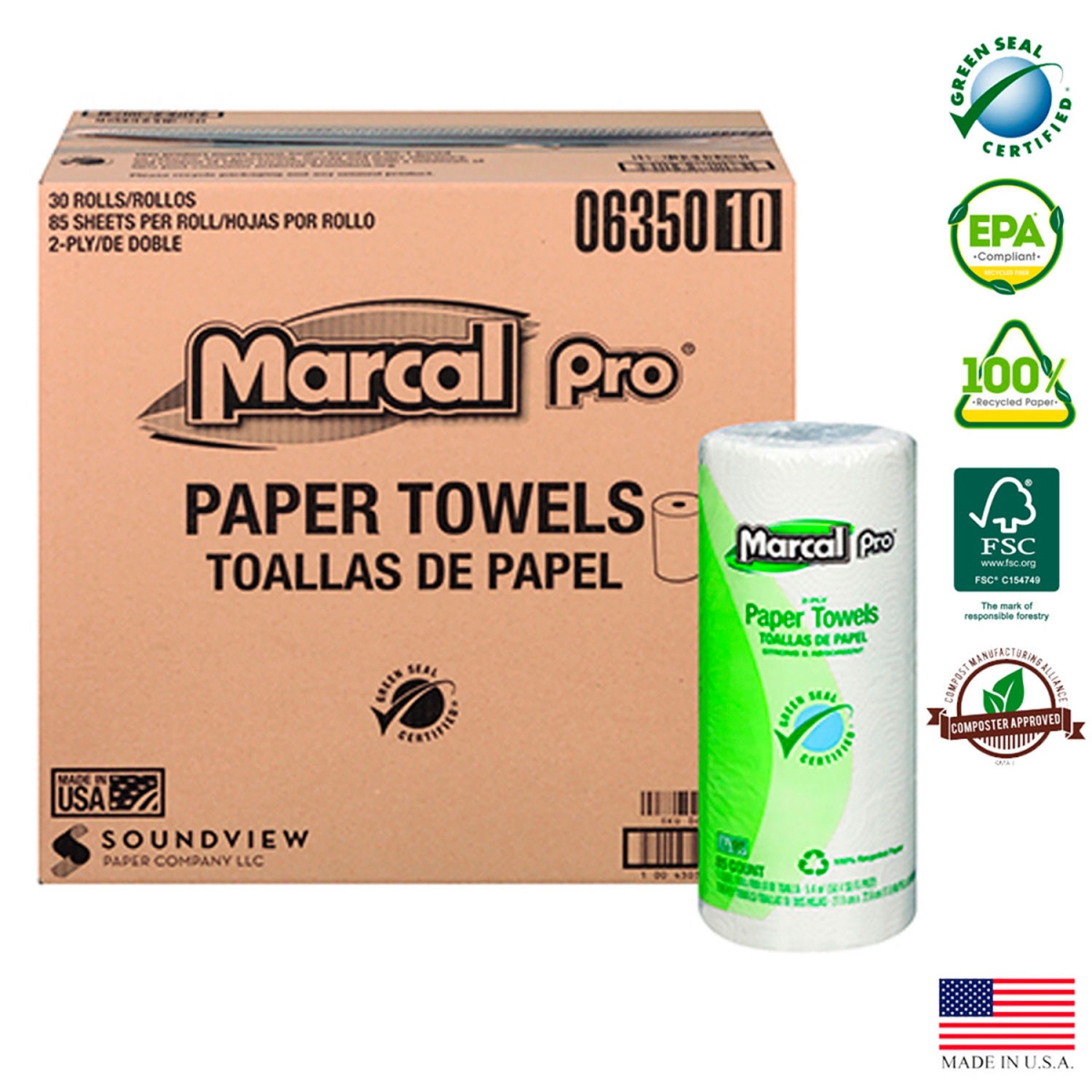 670311 Household Paper Towels - White - 85 Sheets per Roll - 30 Rolls per Case
