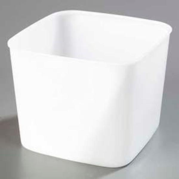 Picture of Carlisle Sanitary Maintenance B638063 Stopples Square Food Storage Container - 7.625 x 7.625 x 6.875 in. - White