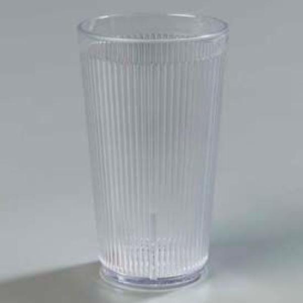 Picture of Carlisle Sanitary Maintenance B624538 16 oz 401607 - Crystalon Stack-All SAN Tumble - Clear - Ribbed Texture
