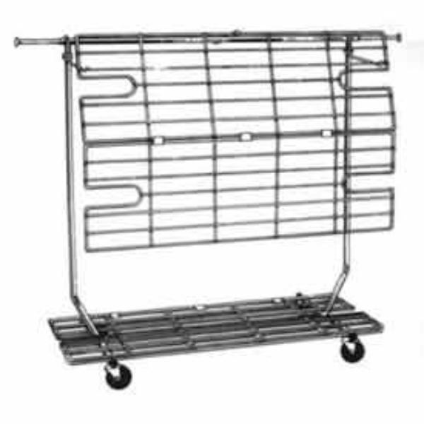 B387314 Shelf & Display Screen for RCS-1 - RCS-2 & RC with 4 Garment Rack - Chrome