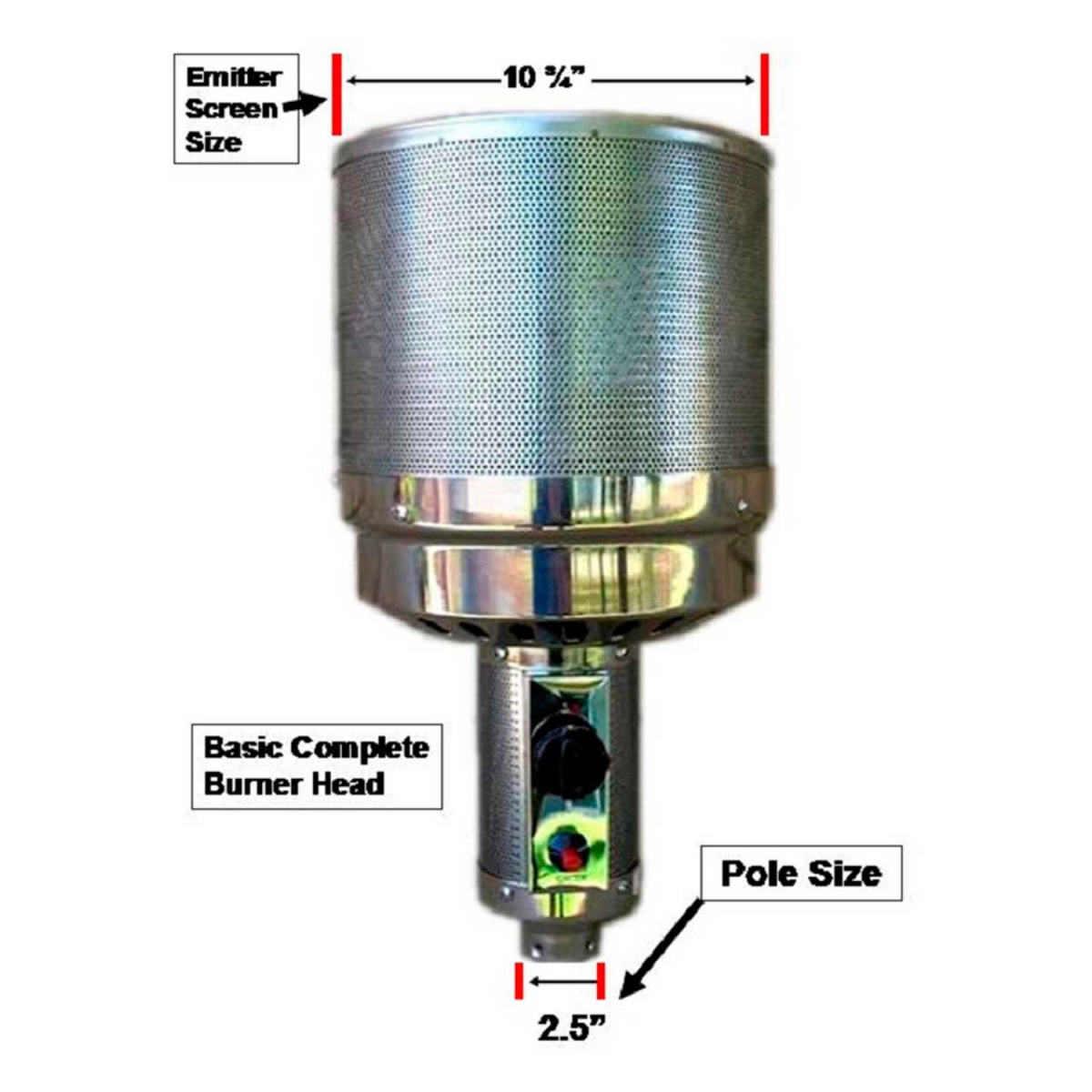 B630977 Patio Heater Burner Head THP-Burner for PrimeGlo Models - Silver