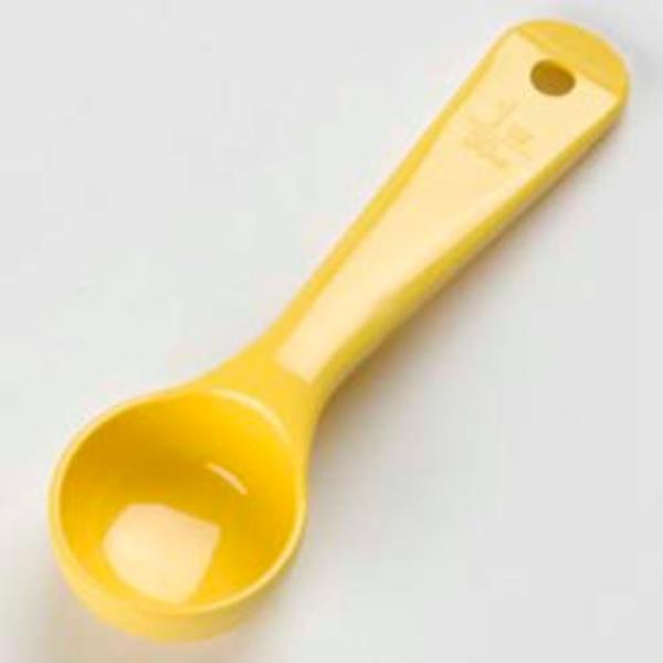 Picture of Carlisle Sanitary Maintenance B1189333 1 oz 492104 - Solid - Measure Miser Spoon Short Handle - Yellow