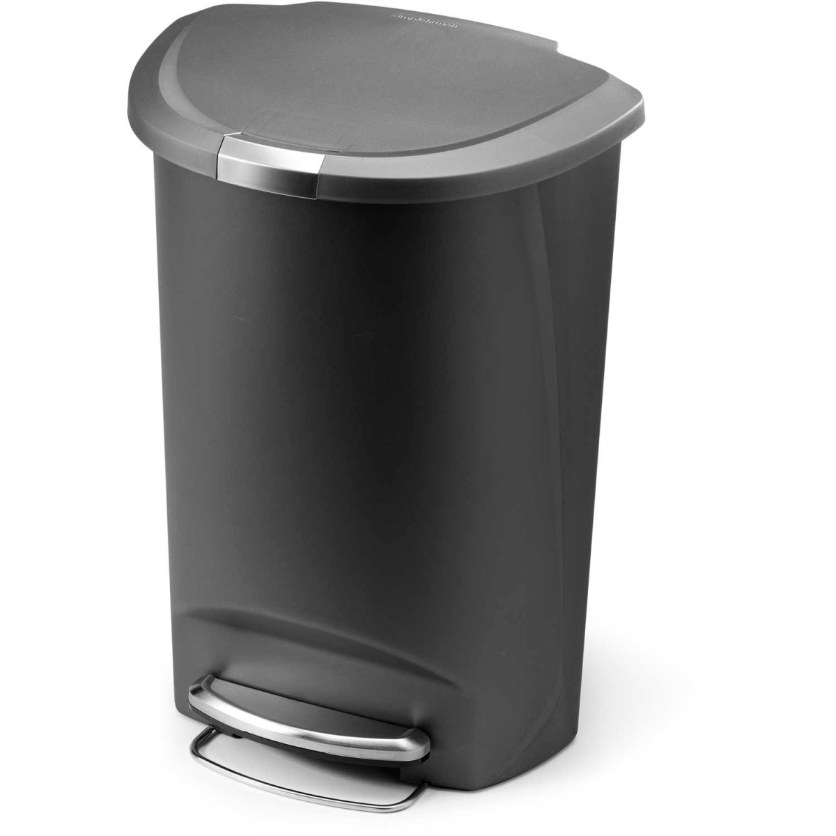 Semi Round Step Can - Gray - 13 Gallon - Durable Plastic Design