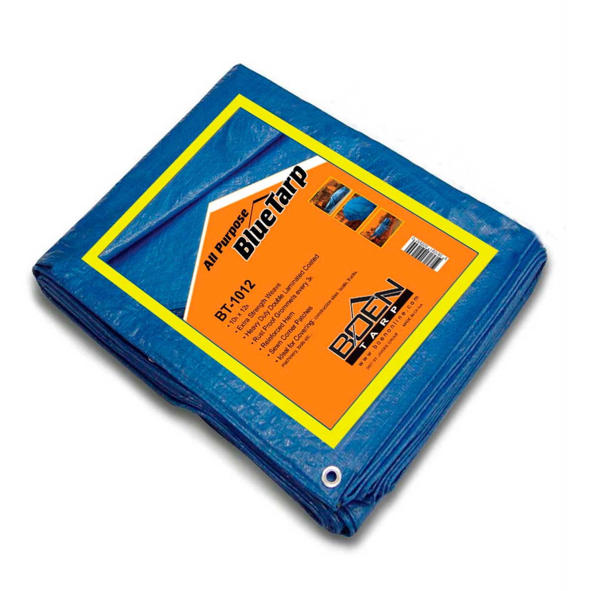 B1501694 BT-1012 Boen All Purpose Tarp - 10 x 12 ft. - Blue - Pack of 3