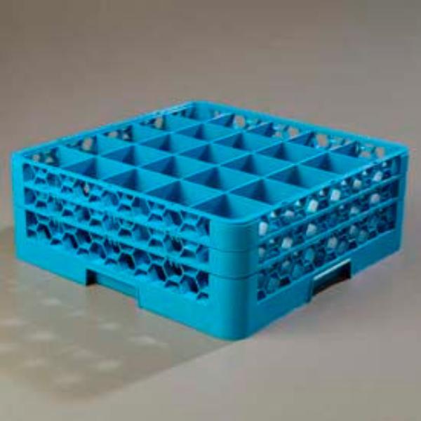 B637562 RG25-214 - Opticlean 25-Compartment Glass Rack with 2 Extenders - Blue