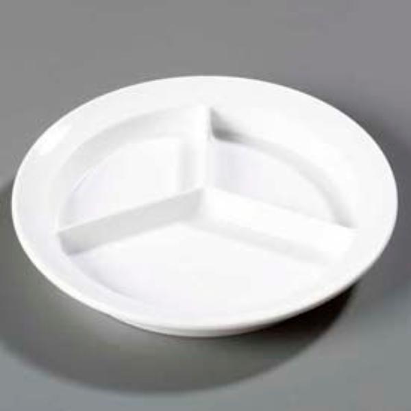 Picture of Carlisle Sanitary Maintenance B624070 KL20302 - King line 3-Compartment Plate - 8.718 x 1.25 in. - White