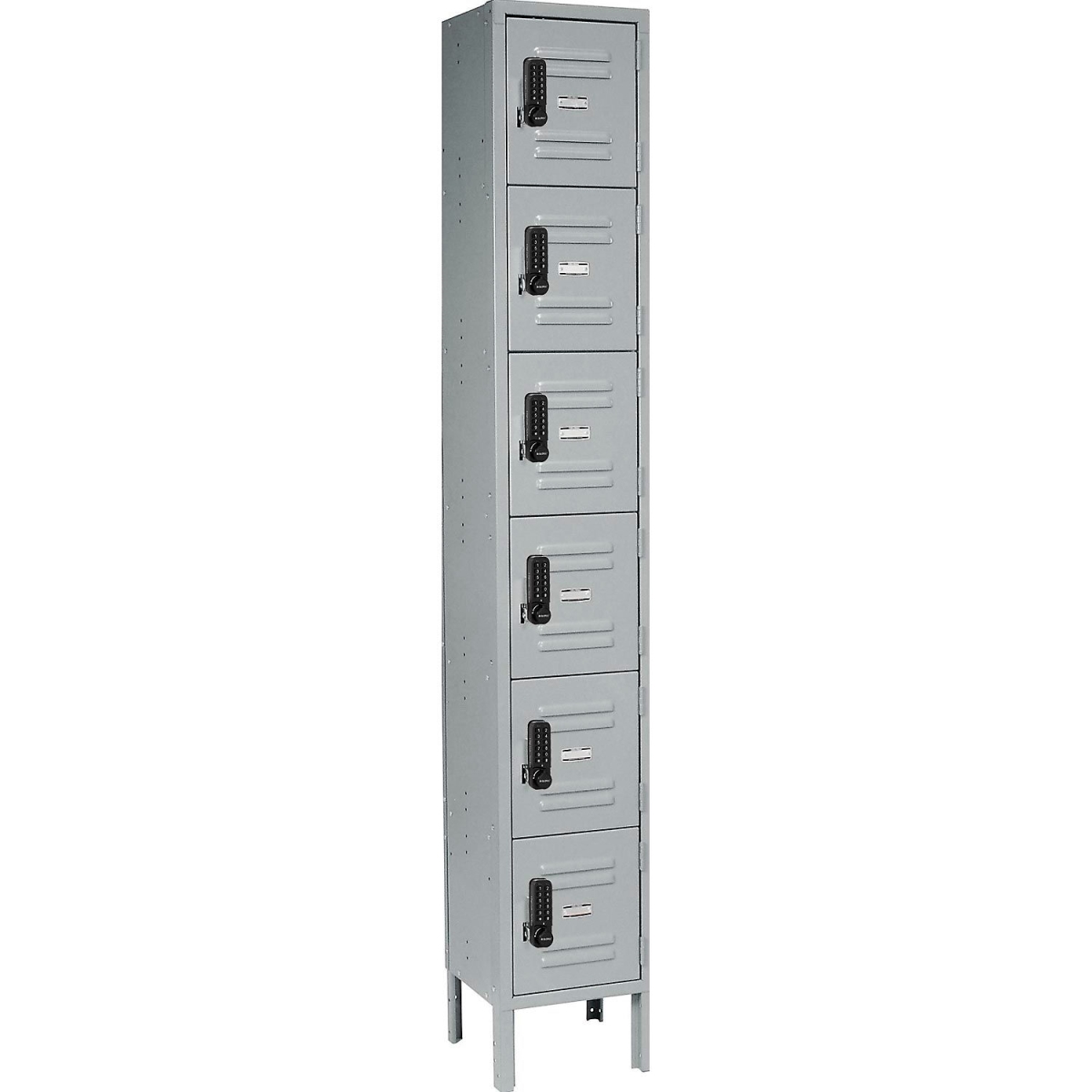 Picture of Global Industrial 290788 6-Tier 6 Door Digital Locker - 12 x 15 x 78 in. - Gray - Assembled
