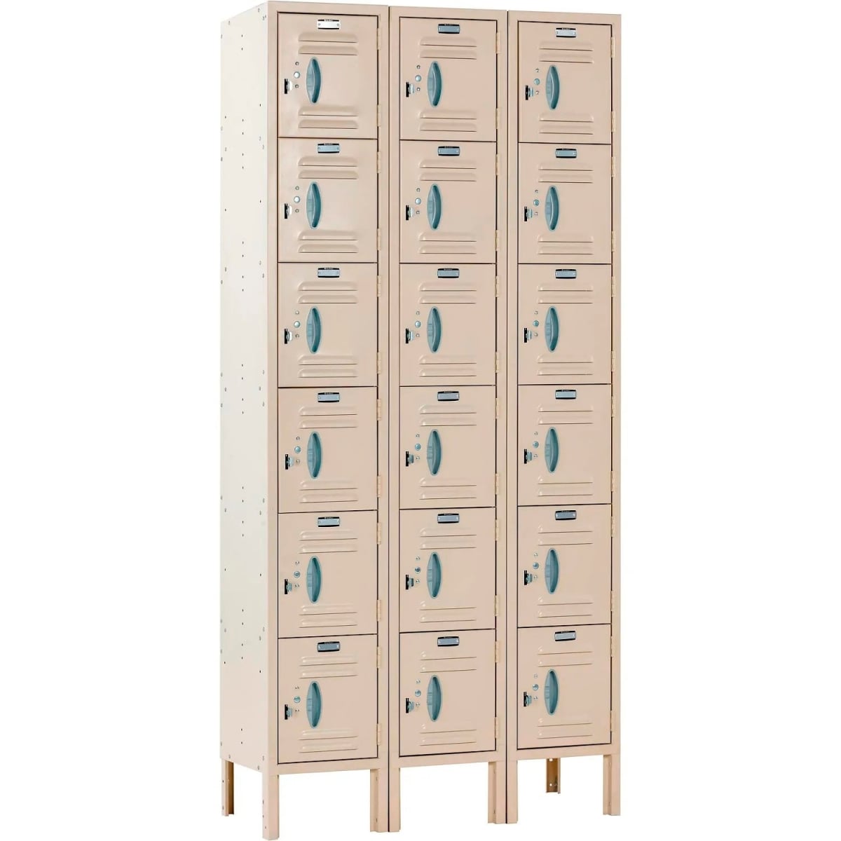 Global Industrial 292819 Capital 6-Tier 18 Door Locker - 36 x 15 x 78 in. - Tan - Assembled