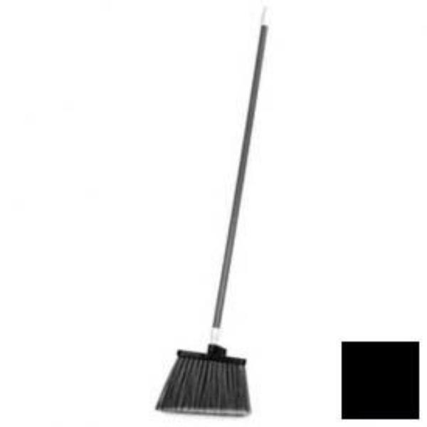 Carlisle 41082EC03 56L Duo-Sweep Lobby Broom w/ Angled Bristles & Fiberglass Handle, Black