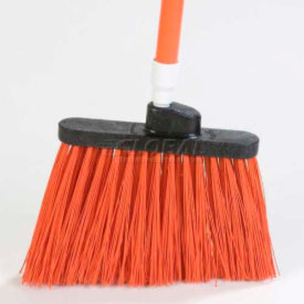 B641819 Duo-Sweep Medium Duty Angle Broom with 12 in. Flare - Head Only- 8 in. - Orange