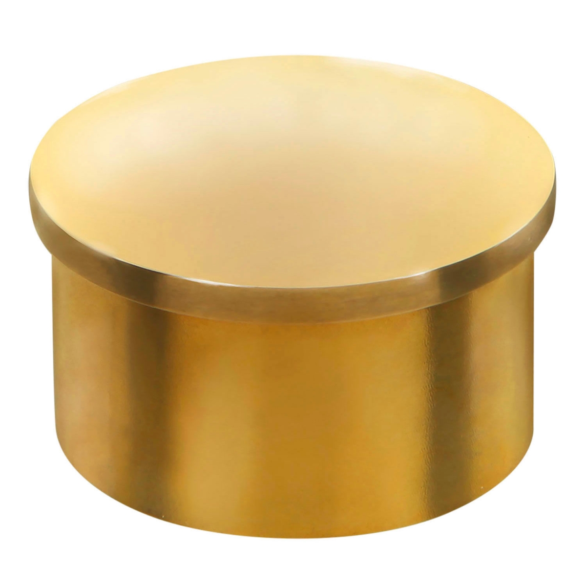 End Cap - Polished Brass - 1.5 in. - Flush Design - Decorative Finish