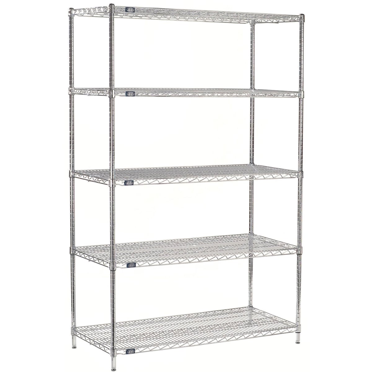 Global Industrial 30487C5 Nexel 5 Shelf Chrome Wire Shelving Unit Starter, Chrome - 48 x 30 x 74 in.