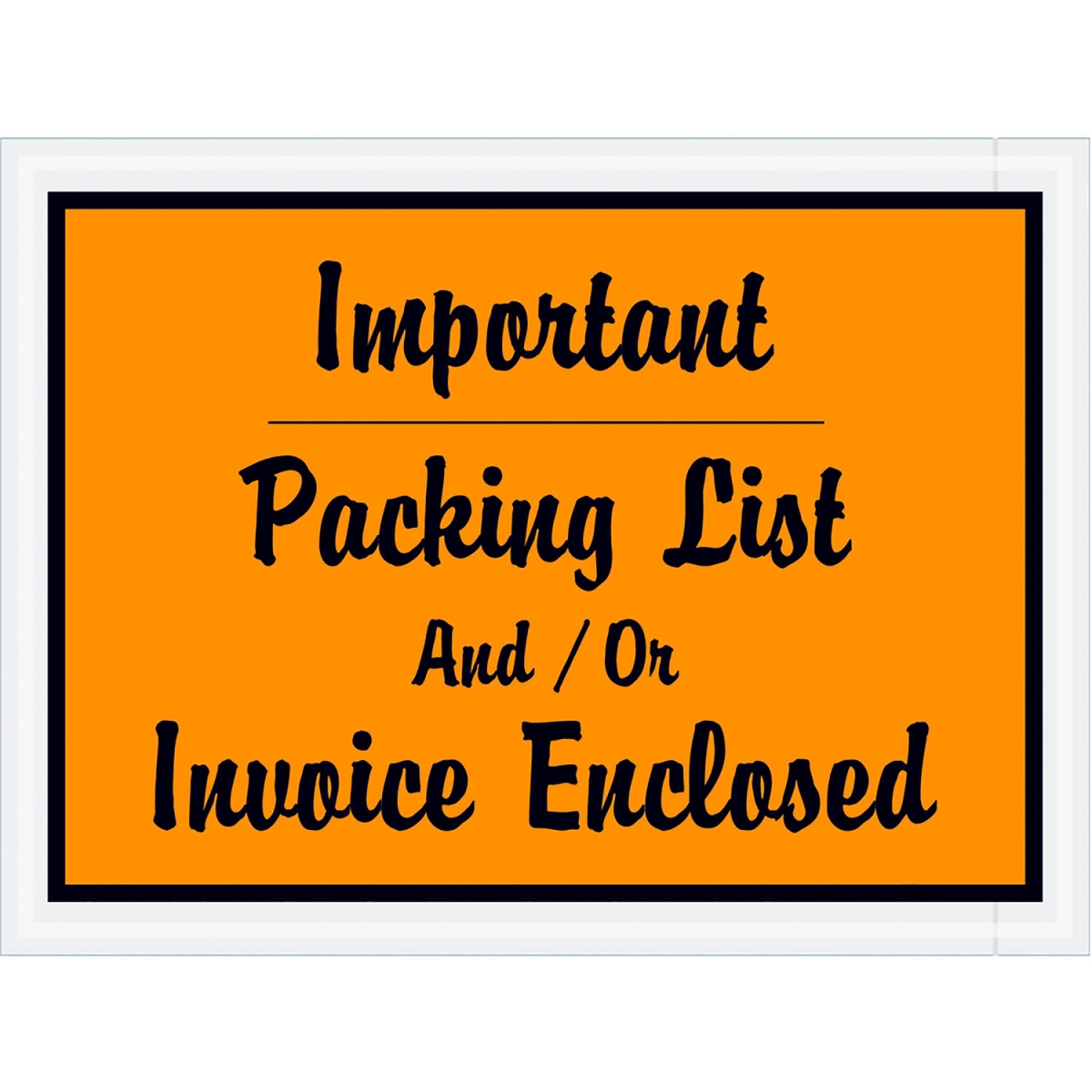 B3176126 Tape Logic Full Face Envelopes - Important Packing List - Print - 4.5 x 6 in. - Orange - Pack of 1000