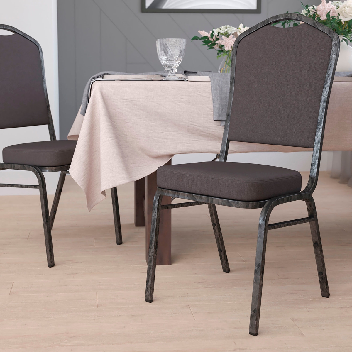 Hercules Banquet Stacking Chair - Gray - 2.5in. Cushion - Durable Design