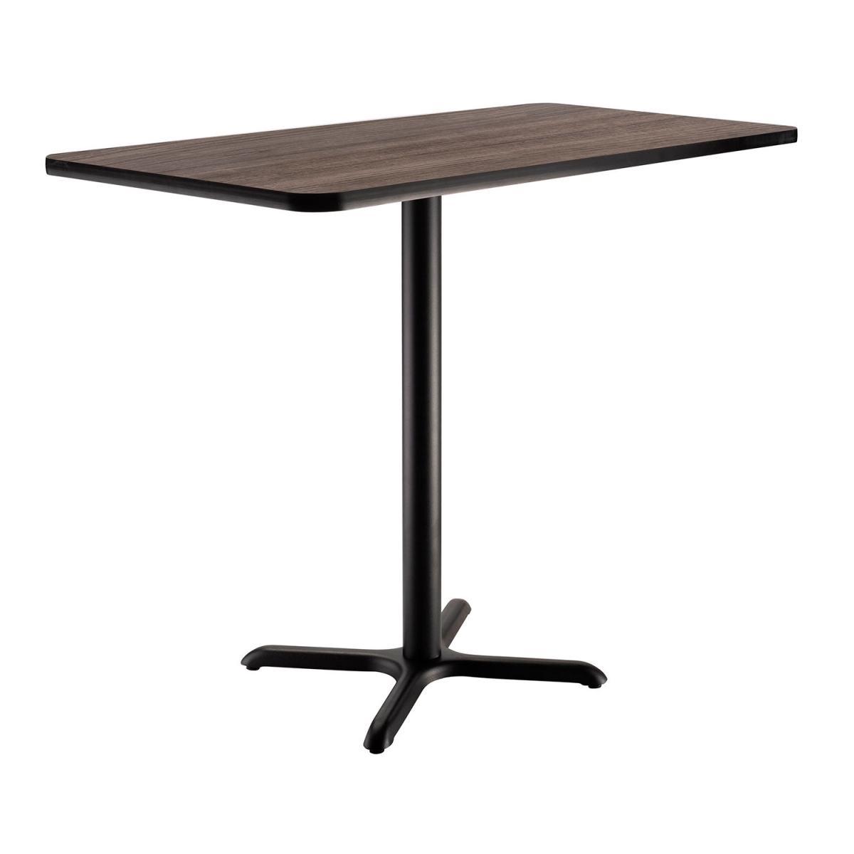 Interion Bar Height Breakroom Table - Charcoal - 48 x 30 in. - Durable Laminate Top