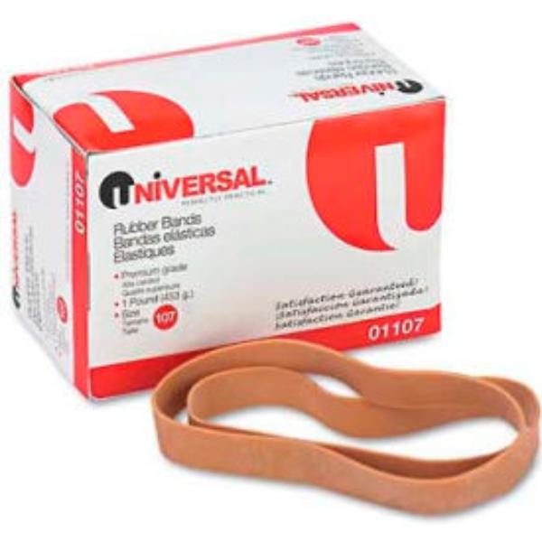 B1449693 Universal Rubber Bands - Size 107 - 7 x 0.625 in. - 40 Bands per 1 lbs Pack - White