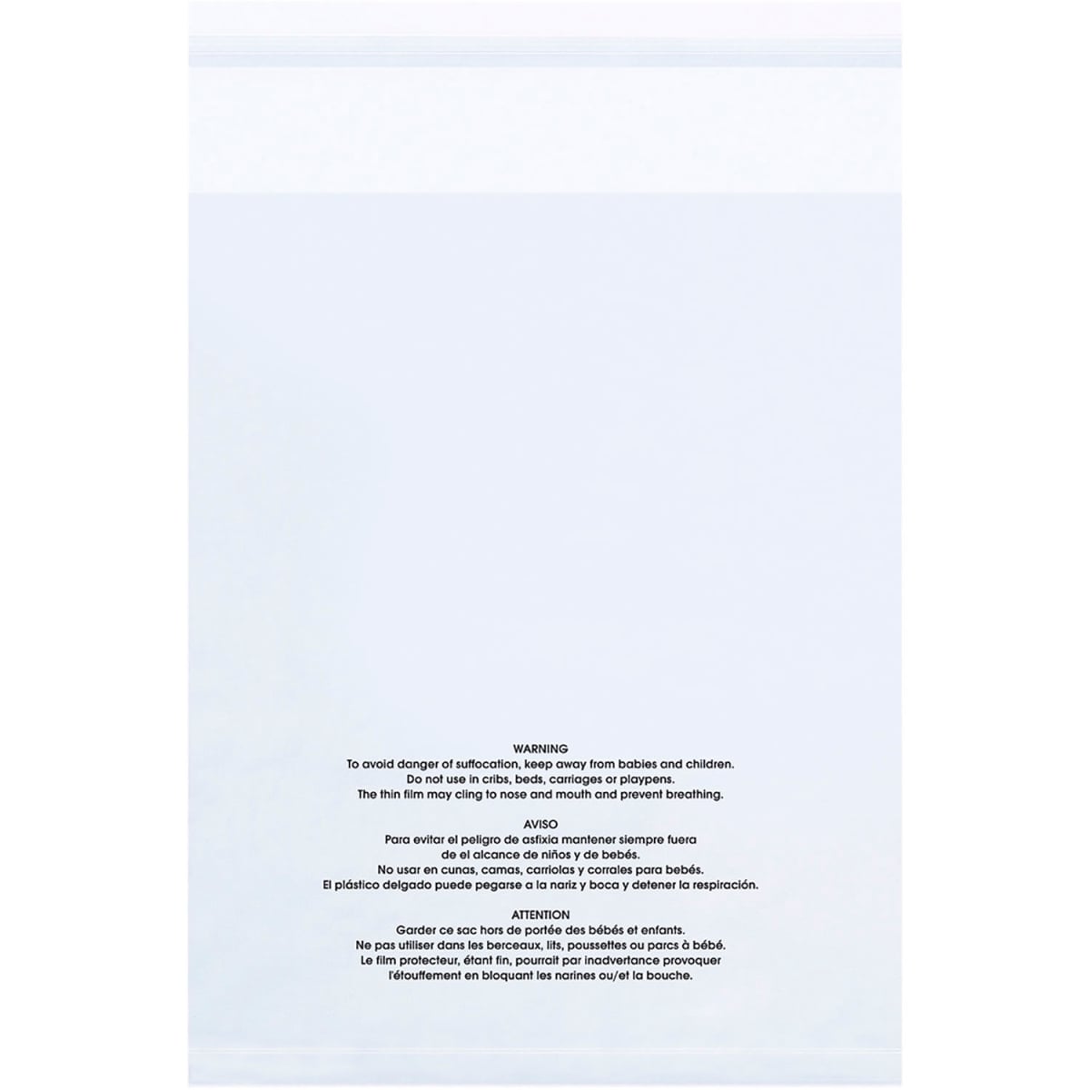 Global Industrial B3174638 Resealable 4 Size Assortment Warning Poly Bags - 1.5 Mil - Clear - Pack of 100