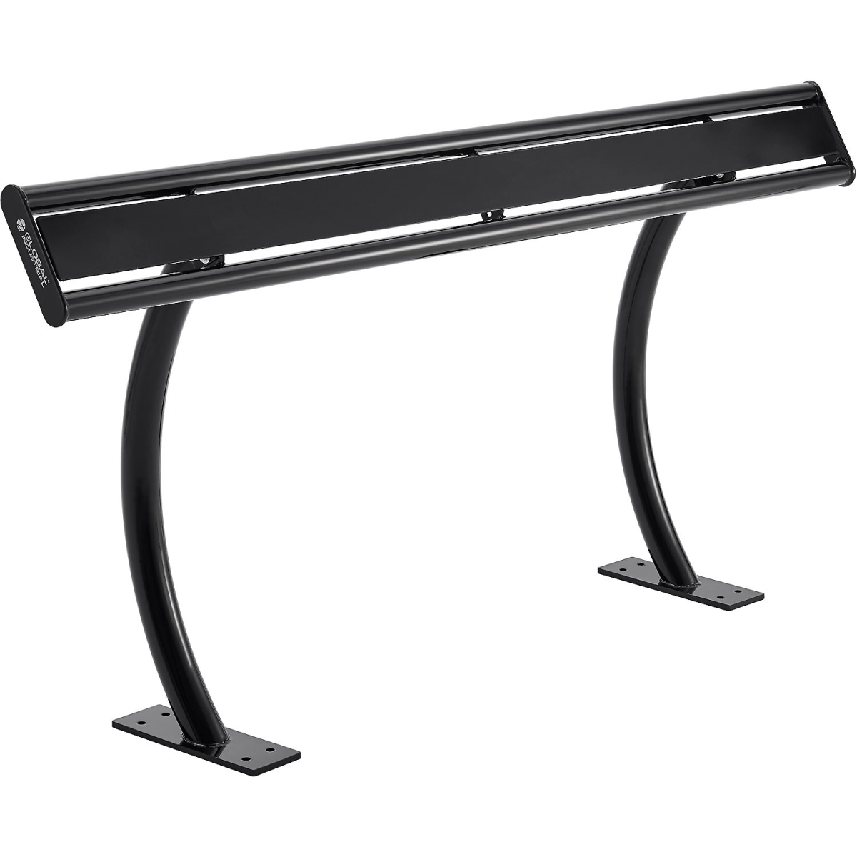 Global Industrial 348206BK 6 ft. Leaning Rail - In-Ground & Surface Mount - Black