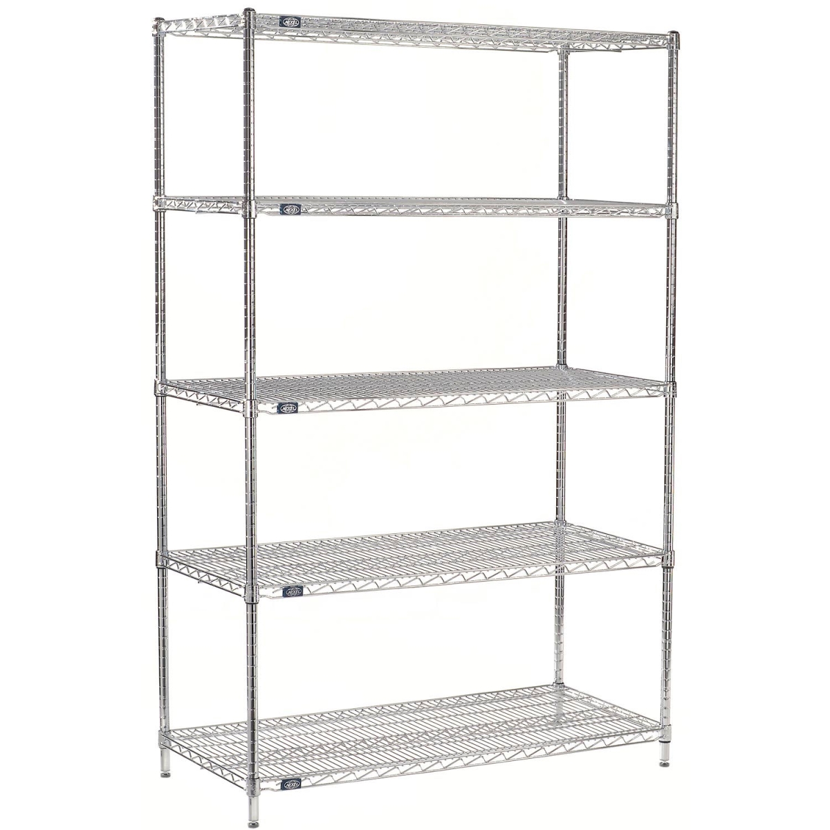 Global Industrial 36367C5 Nexel 5 Shelf Chrome Wire Shelving Unit Starter, Chrome - 36 x 36 x 74 in.