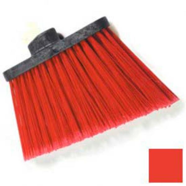 B641817 Duo-Sweep Medium Duty Angle Broom with 12 in. Flare - Head Only - 8 in. - Red