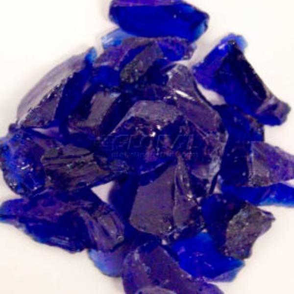 B1171732 0.5 x 1 in. Dia. Fire Glass RGLASS-CB Recycled - Cobalt Blue - 10 lbs