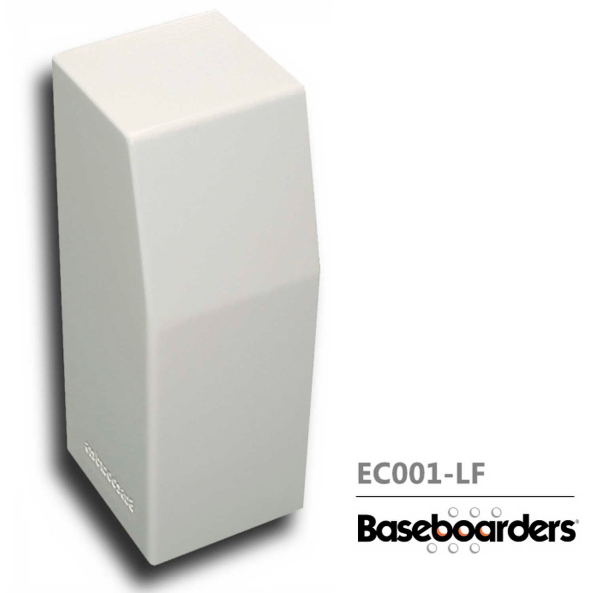 B1596804 Baseboarders Premium Series Steel Easy Slip-on Baseboard Left Side Closed Endcap - White