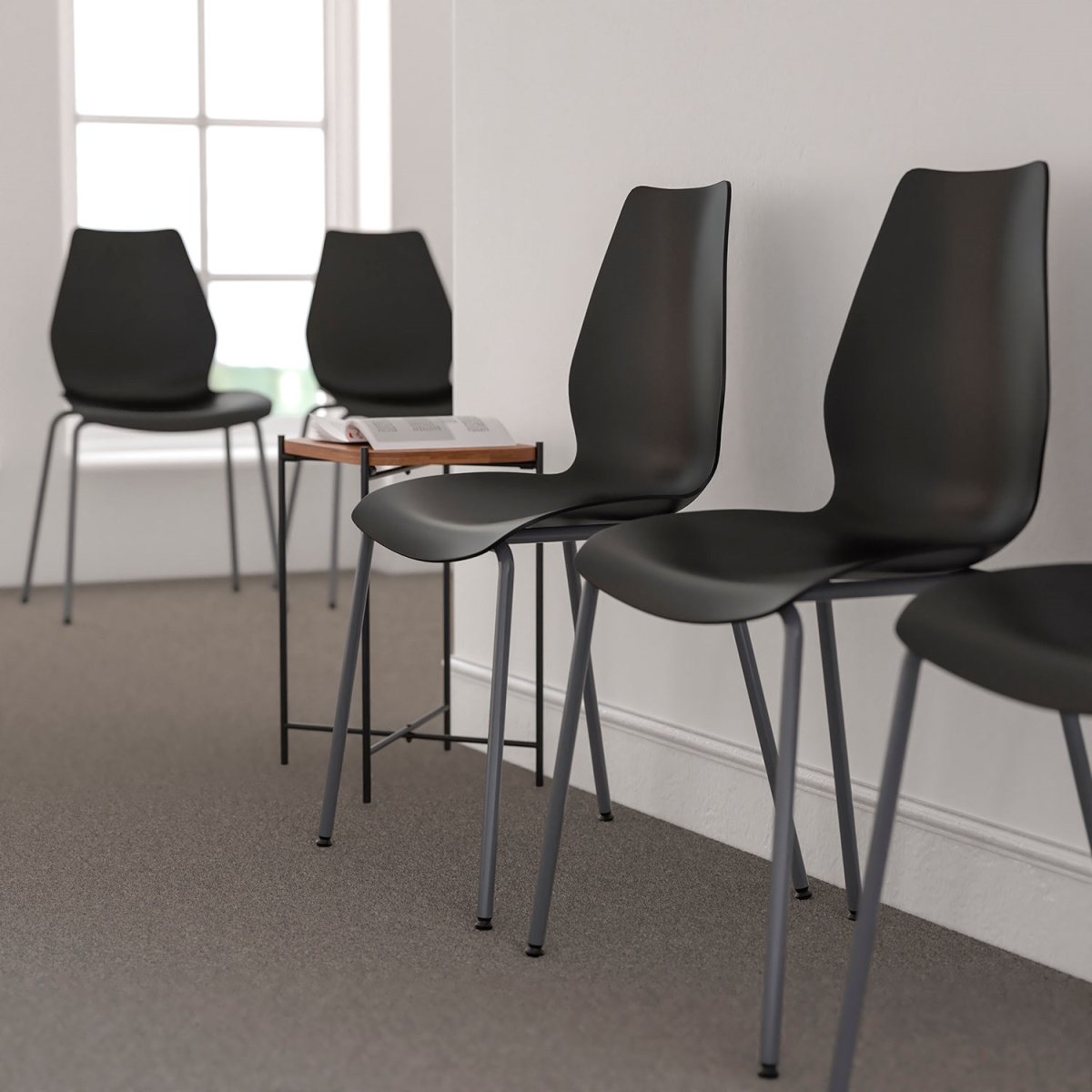 Hercules Series Stacking Chair - Black - 770 lbs Capacity