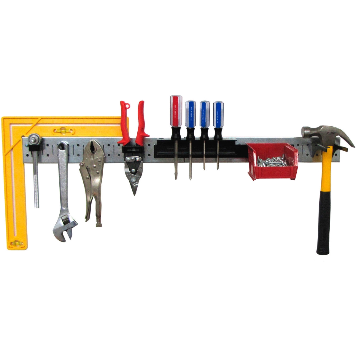 B1296690 Pegboard Strip Tool Organizer - Galvanized Black - 32 x 2.5 x 4 in.