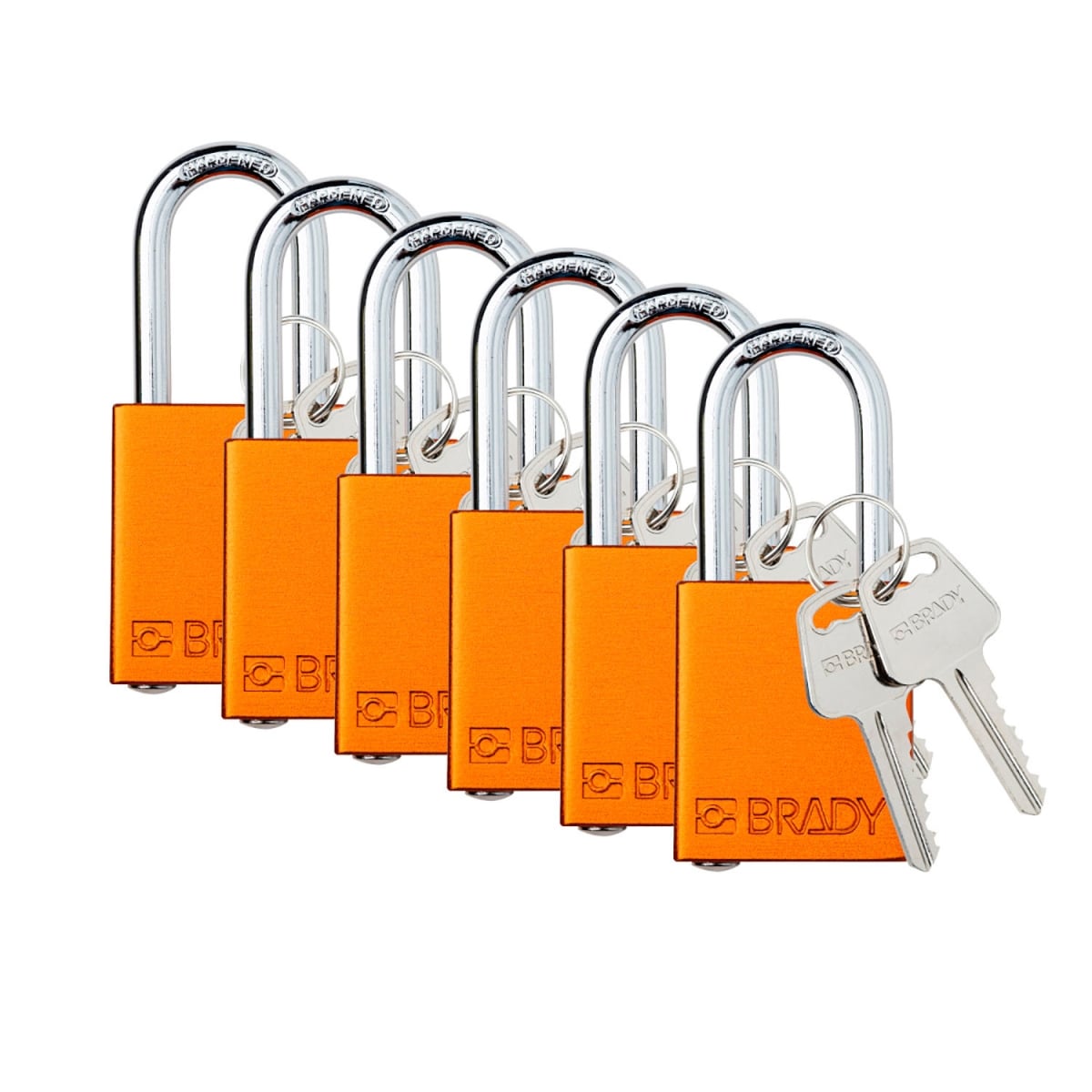 B3113146 1.5 in. Safety Lockout Padlock - Keyed Alike - Aluminum & Steel - Orange - Pack of 6