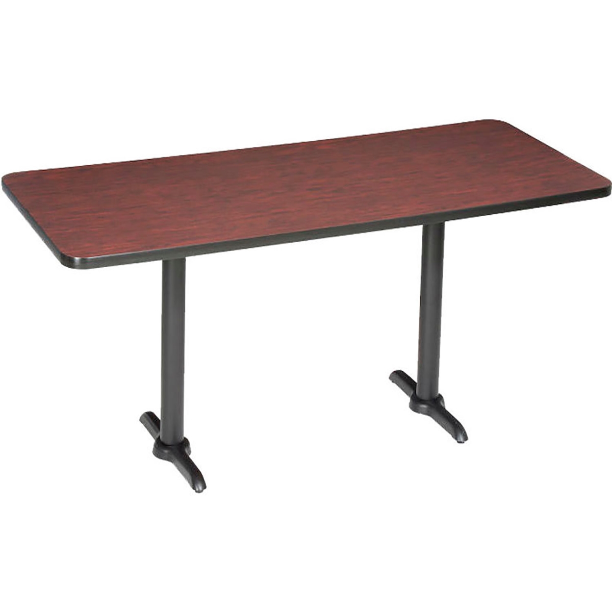 Interion Bar Height Breakroom Table - Mahogany - 72 x 36 x 42 in. - Durable and Moisture-Resistant