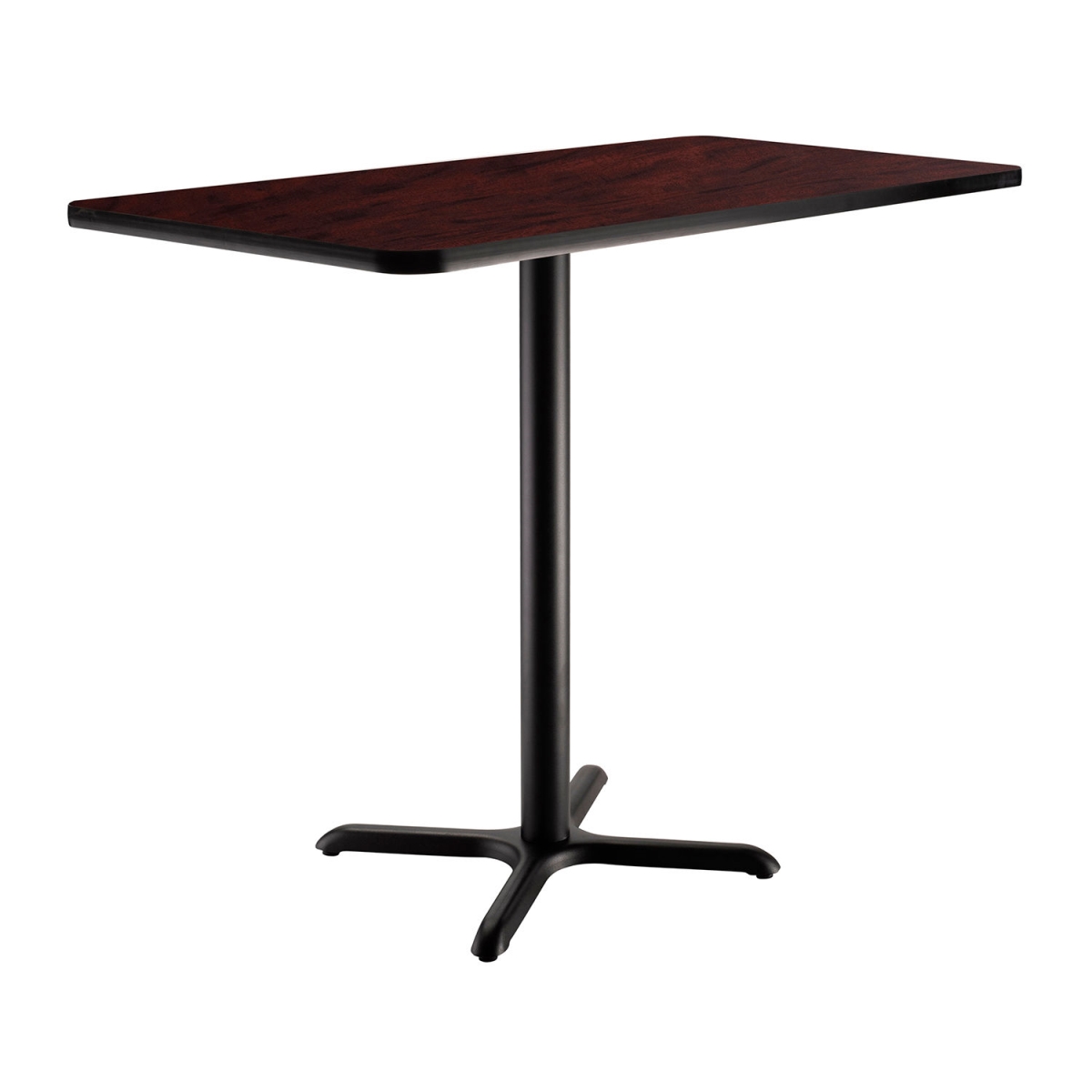Interion Bar Height Breakroom Table - Mahogany - 48 x 30 x 42 in. - Durable & Easy to Clean