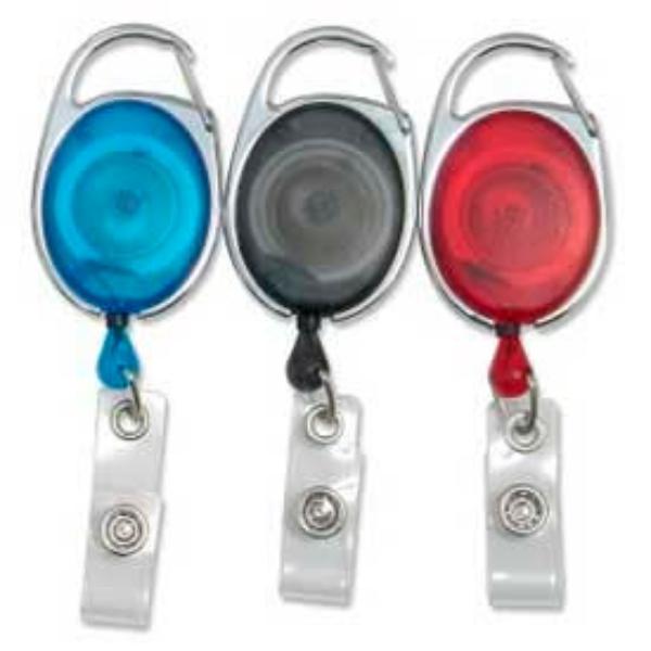 B844089 Quick Clip ID Card Reel - 30 in. Cord - Black, Blue & Red - Pack of 3