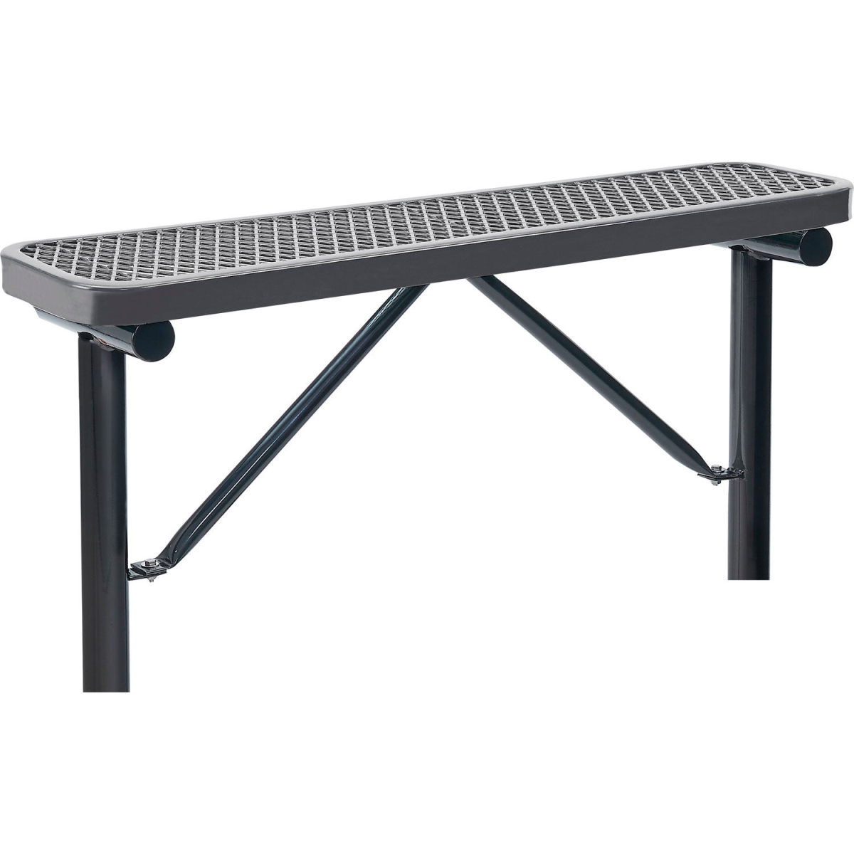 Outdoor Steel Bench - Gray - 4 ft - In Ground Mount - Durable Design