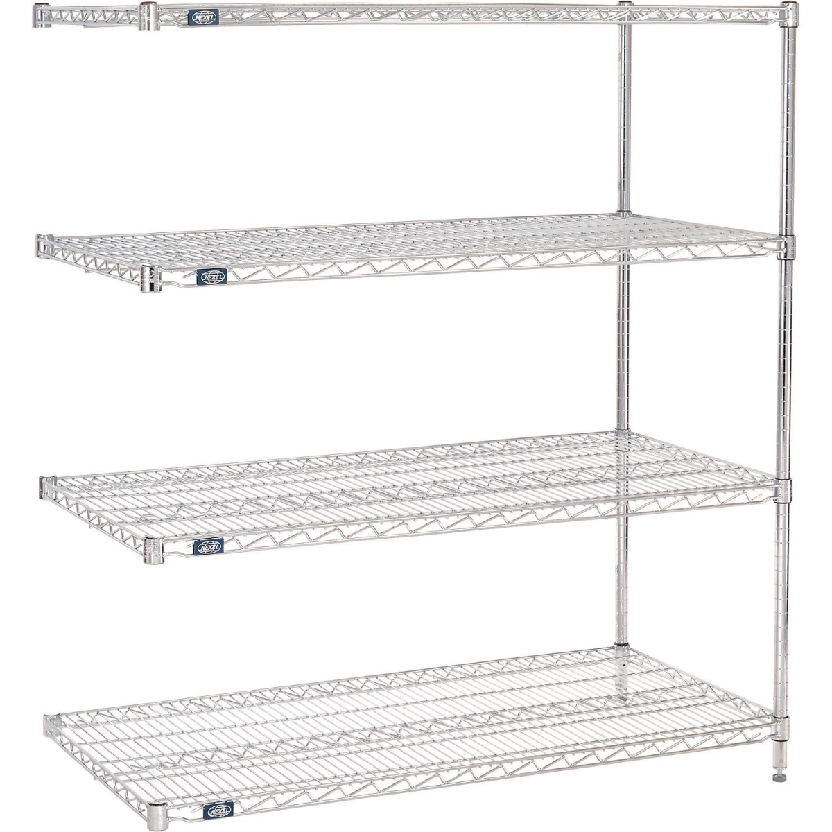 Global Industrial A14306C Nexel 4 Shelf Chrome Wire Shelving Unit Add On, Chrome - 30 x 14 x 63 in.