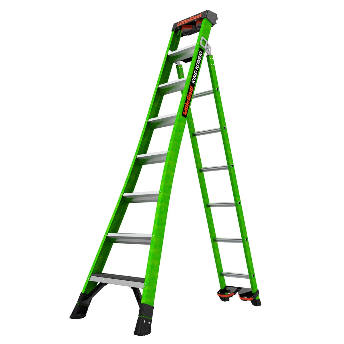B3145053 King Kombo Combination Ladder with Grip-N-Go Hinge - 8 ft. Type IAA - 7 Step - Green - 375 lbs