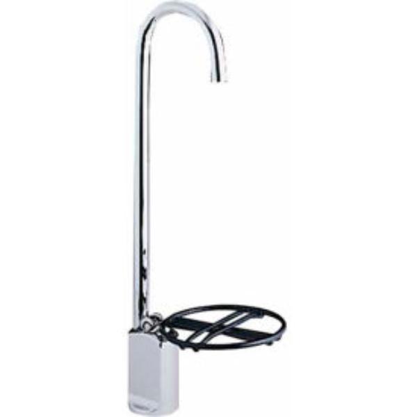 B384159 10 in. LK1114 Push Down Gooseneck - High Glass Filler - Silver