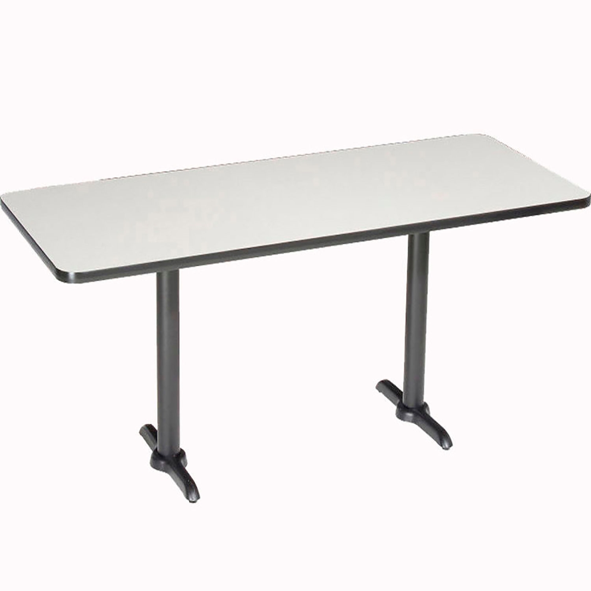 Interion Bar Height Breakroom Table - Gray - 72 x 36 x 42 in. - Durable Laminate Top