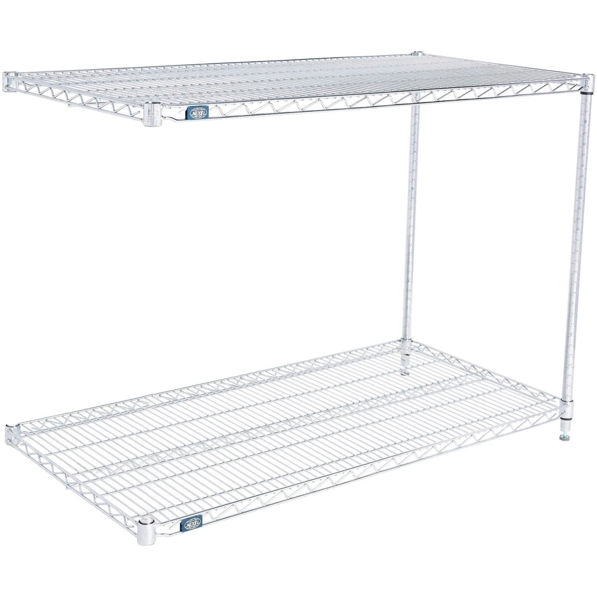 Global Industrial A24723C2 Nexel 2 Shelf Chrome Wire Shelving Unit Add On, Chrome - 72 x 24 x 34 in.