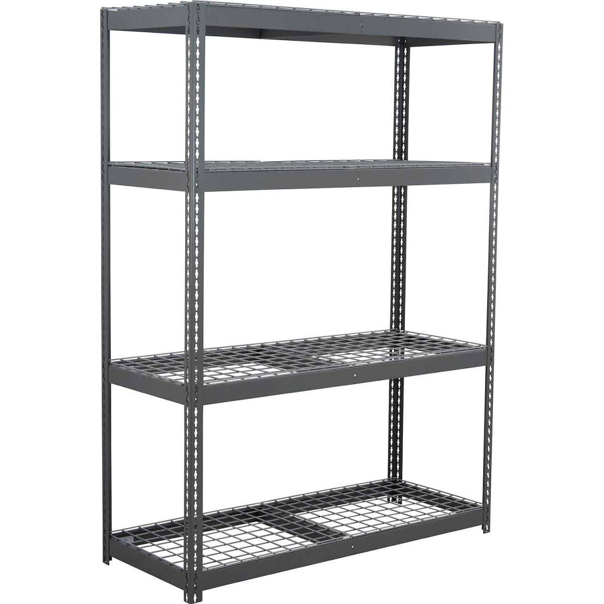 Global Industrial BD24609R4 4 Shelf Extra Heavy Duty Boltless Shelving Starter, Wire Deck - Gray - 60 x 24 x 96 in.