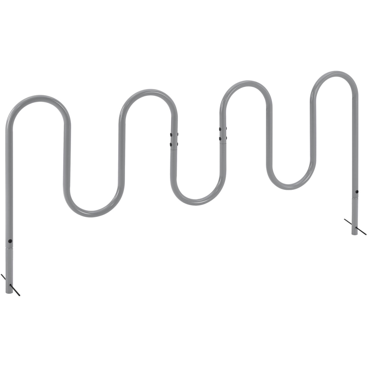 Picture of Global Industrial 670347GGY Wave Bike Rack - 9-Bike Capacity - Below Ground Mount - Gray