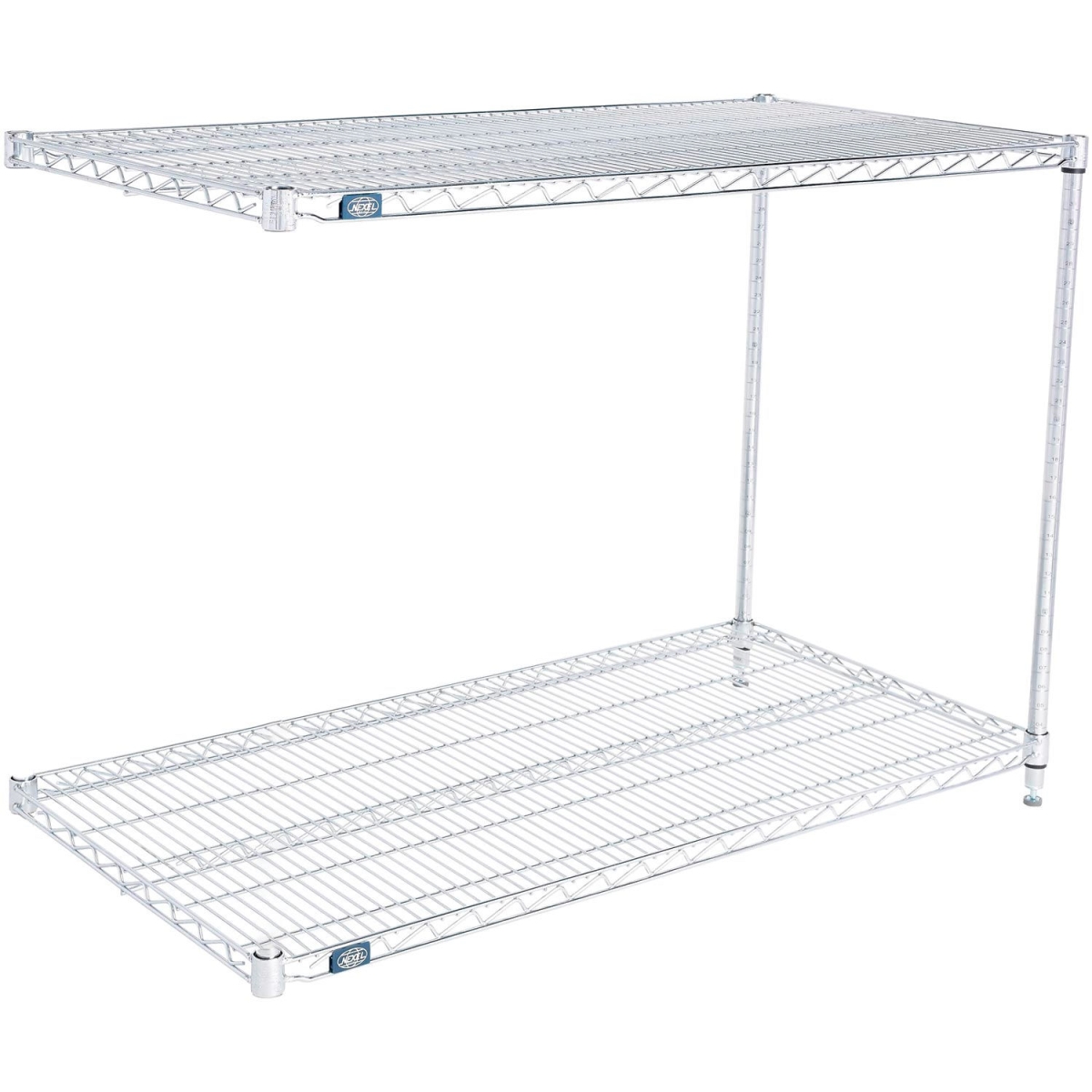 Global Industrial A36723C2 Nexel 2 Shelf Chrome Wire Shelving Unit Add On, Chrome - 72 x 36 x 34 in.