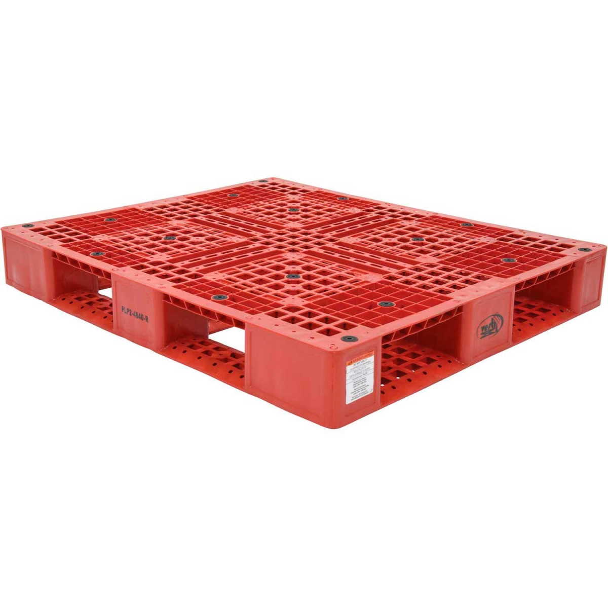 Picture of Vestil Manufacturing 239867RD Stackable Open Deck Pallet - Plastic - 4-Way Entry - 47.375 x 39.5 in. - Red - 8000 lbs