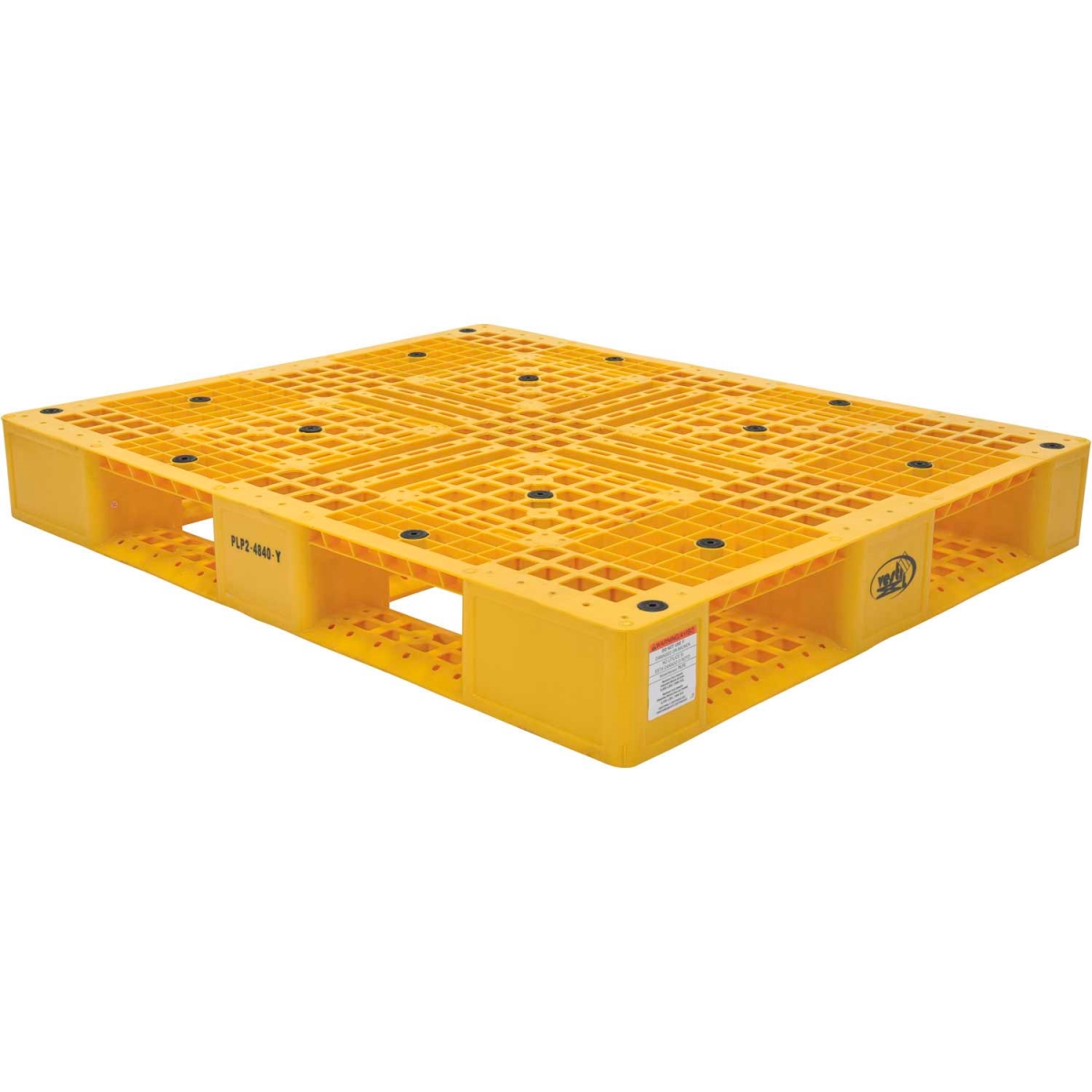 Picture of Vestil Manufacturing 239867YL Stackable Open Deck Pallet - Plastic - 4-Way Entry - 47.375 x 39.5 in. - Yellow - 6600 lbs
